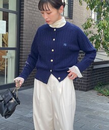 fredy emue | ケーブル柄刺繍入りカーディガン(カーディガン/ボレロ)