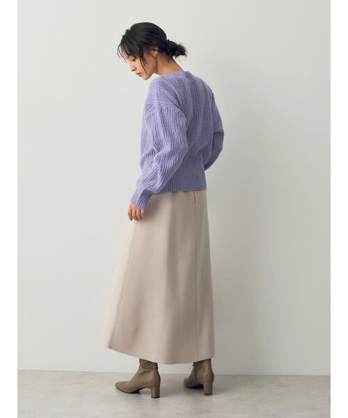 YECCA VECCA（イェッカヴェッカ）の「ダイヤ柄ケーブル編みニット（ニット/セーター・レディース・パープル/グレー/アイボリー・FREE）」の22枚目の写真