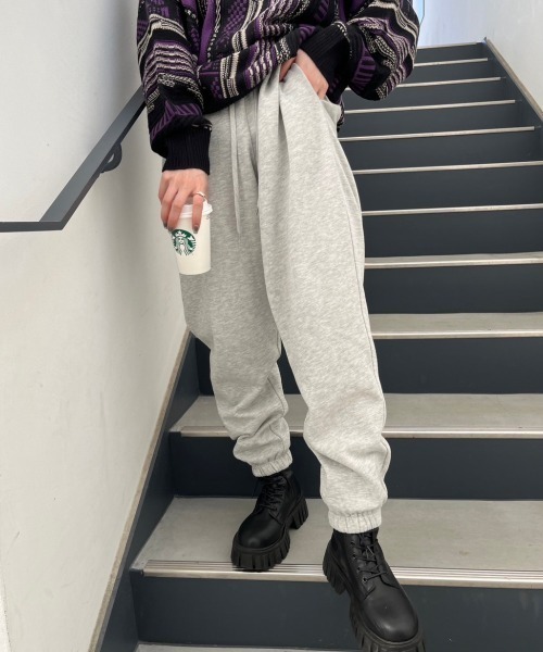 nemne store(ネンネストア)の「【低身長サイズあり】裏起毛スウェットパンツ(スウェットパンツ・レディース・クリーム/杢グレー・SMALL/MEDIUM)」の4枚目の写真