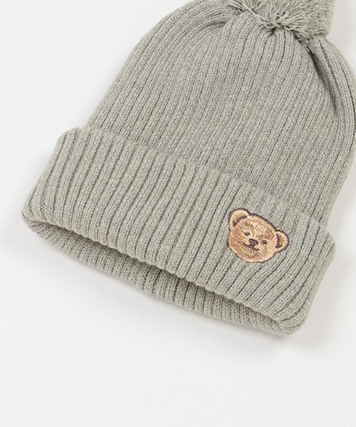 petit main（プティマイン）の「くま刺しゅうニットキャップ（キャップ・キッズ・グレー/ブラック/アイボリー・54cm/52cm/50cm）」の8枚目の写真