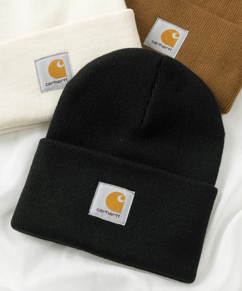 Carhartt WIP(カーハートダブリューアイピー)の「【Carhartt/カーハート】アクリル ワッチキャップ/WIP ACRYLIC WATCH HAT /ニット帽(ニットキャップ/ビーニー・メンズ・ライトブラウン/アイボリー/ブラック/ダークオリーブ・FREE)」の1枚目の写真