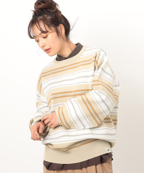 ONIGIRI(オニギリ)の「ボーダーニット プルオーバー(ニット/セーター・レディース・ネイビー/ベージュ・FREE)」の8枚目の写真