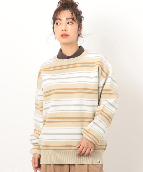 ONIGIRI(オニギリ)の「ボーダーニット プルオーバー(ニット/セーター・レディース・ネイビー/ベージュ・FREE)」の9枚目の写真