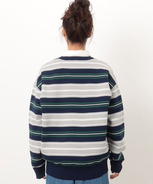 ONIGIRI(オニギリ)の「ボーダーニット プルオーバー(ニット/セーター・レディース・ネイビー/ベージュ・FREE)」の12枚目の写真