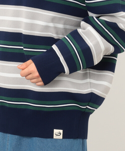 ONIGIRI(オニギリ)の「ボーダーニット プルオーバー(ニット/セーター・レディース・ネイビー/ベージュ・FREE)」の14枚目の写真