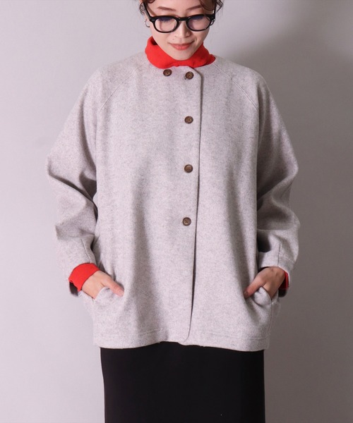 【セール】(BD)【ihana】テックメルトン バルーン ノーカラー ジャケット（ノーカラージャケット）｜BARNDOOR（バーンドア）