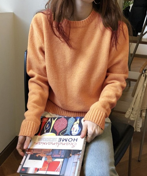 Doula Doula(ドゥーラドゥーラ)の「クルーネックニット(ニット/セーター・レディース・ブルー/グリーン/ブラック/ピンク/ベージュ/オレンジ/ホワイト・FREE)」の21枚目の写真
