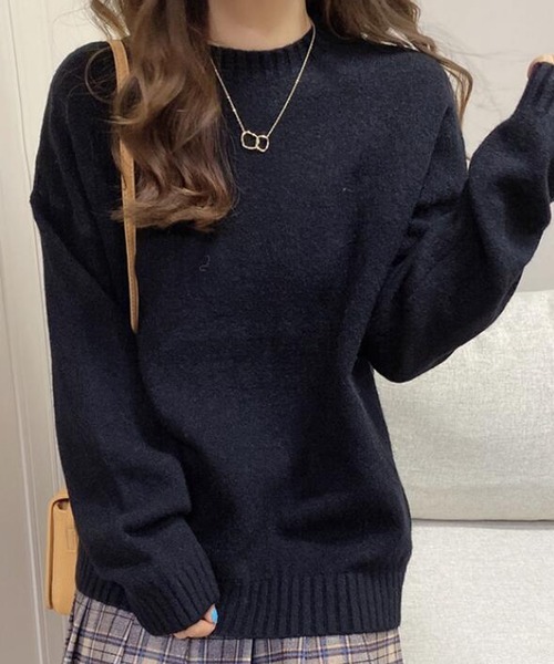 Doula Doula(ドゥーラドゥーラ)の「クルーネックニット(ニット/セーター・レディース・ブルー/グリーン/ブラック/ピンク/ベージュ/オレンジ/ホワイト・FREE)」の10枚目の写真
