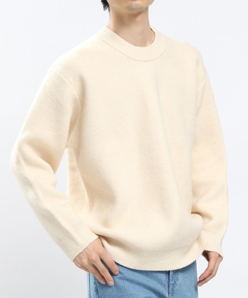 GLOBAL WORK Smile Seed Store（グローバルワーク スマイルシードストア）の「ストレッチブークレプルオーバーアソート/907905（ニット/セーター・メンズ・サックスブルー/アイボリー/ホワイト系その他4/ブラック・X-LARGE/SMALL/LARGE/MEDIUM）」の2枚目の写真