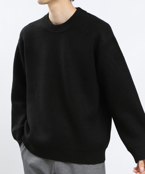 GLOBAL WORK Smile Seed Store（グローバルワーク スマイルシードストア）の「ストレッチブークレプルオーバーアソート/907905（ニット/セーター・メンズ・サックスブルー/アイボリー/ホワイト系その他4/ブラック・X-LARGE/SMALL/LARGE/MEDIUM）」の3枚目の写真