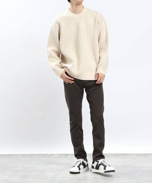 GLOBAL WORK Smile Seed Store（グローバルワーク スマイルシードストア）の「ストレッチブークレプルオーバーアソート/907905（ニット/セーター・メンズ・サックスブルー/アイボリー/ホワイト系その他4/ブラック・X-LARGE/SMALL/LARGE/MEDIUM）」の5枚目の写真