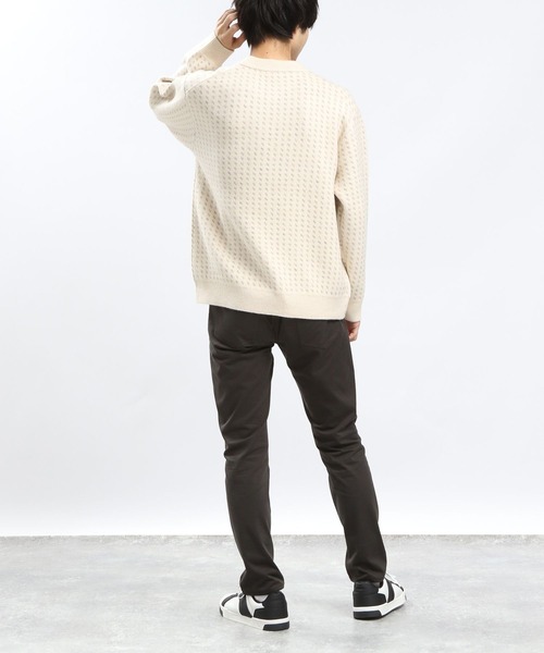 GLOBAL WORK Smile Seed Store（グローバルワーク スマイルシードストア）の「ストレッチブークレプルオーバーアソート/907905（ニット/セーター・メンズ・サックスブルー/アイボリー/ホワイト系その他4/ブラック・X-LARGE/SMALL/LARGE/MEDIUM）」の7枚目の写真