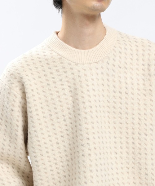 GLOBAL WORK Smile Seed Store（グローバルワーク スマイルシードストア）の「ストレッチブークレプルオーバーアソート/907905（ニット/セーター・メンズ・サックスブルー/アイボリー/ホワイト系その他4/ブラック・X-LARGE/SMALL/LARGE/MEDIUM）」の9枚目の写真