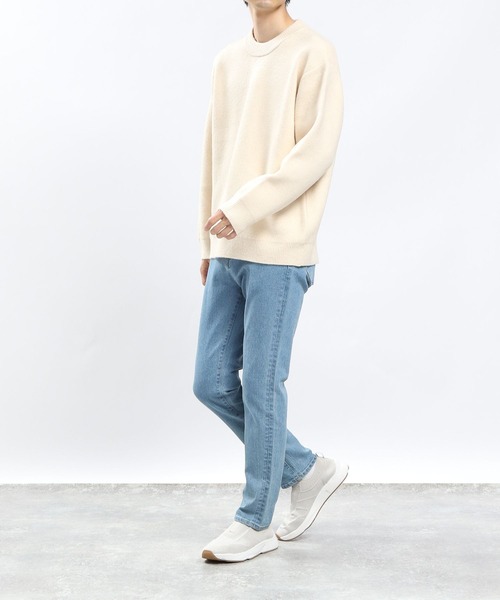 GLOBAL WORK Smile Seed Store（グローバルワーク スマイルシードストア）の「ストレッチブークレプルオーバーアソート/907905（ニット/セーター・メンズ・サックスブルー/アイボリー/ホワイト系その他4/ブラック・X-LARGE/SMALL/LARGE/MEDIUM）」の11枚目の写真