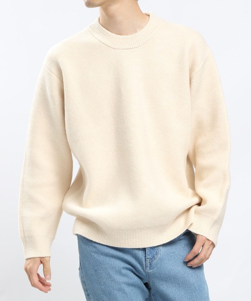 GLOBAL WORK Smile Seed Store（グローバルワーク スマイルシードストア）の「ストレッチブークレプルオーバーアソート/907905（ニット/セーター・メンズ・サックスブルー/アイボリー/ホワイト系その他4/ブラック・X-LARGE/SMALL/LARGE/MEDIUM）」の14枚目の写真