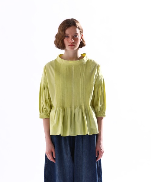 「KELEN/ケレン」ピンタックデザインカラーブラウス