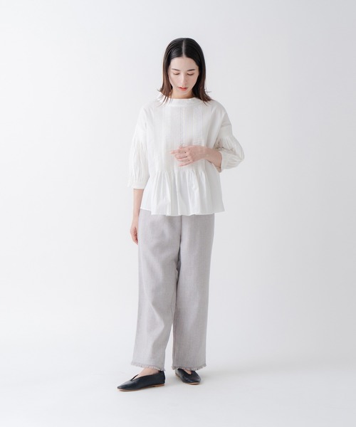 Kelen(ケレン)の「「KELEN/ケレン」ピンタックデザインカラーブラウス(シャツ/ブラウス・レディース・ブラック/イエロー/オフホワイト・M/S)」の8枚目の写真