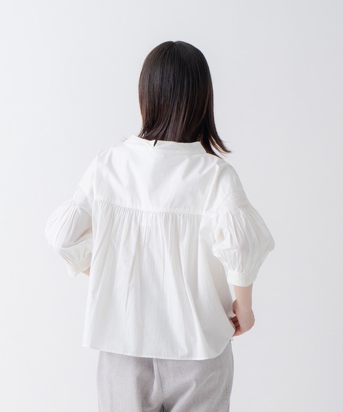 Kelen(ケレン)の「「KELEN/ケレン」ピンタックデザインカラーブラウス(シャツ/ブラウス・レディース・ブラック/イエロー/オフホワイト・M/S)」の10枚目の写真