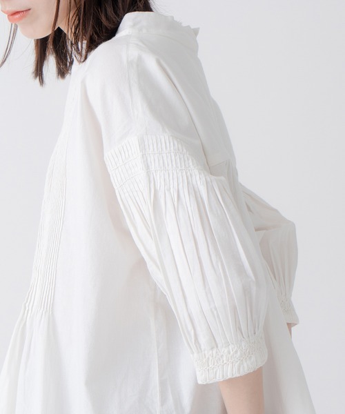 Kelen(ケレン)の「「KELEN/ケレン」ピンタックデザインカラーブラウス(シャツ/ブラウス・レディース・ブラック/イエロー/オフホワイト・M/S)」の12枚目の写真