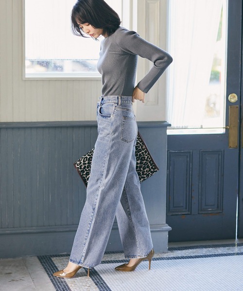 coca（coca）（コカ）の「ハイウエストデニムパンツ（デニムパンツ・レディース・ブルー・M/L）」の4枚目の写真