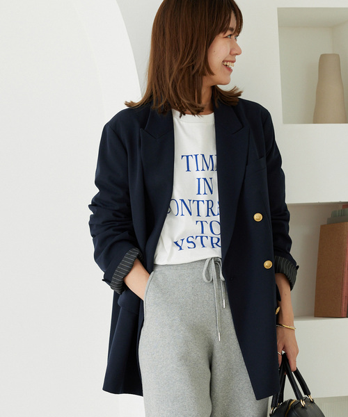 journal standard relume テーラードジャケットネイビー ダブルブレステッドブレザー（テーラードジャケット）｜JOURNAL