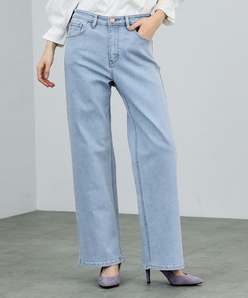 C17（シーセブンティーン）の「C17 ワイドデニムパンツ（デニムパンツ・レディース・インディゴブルー/ダークインディゴブルー/ライトインディゴブルー/ブラック系その他/ブルー系その他/ブルー/ブラック/ブラック系その他2/ブラック系その他3・30/31/28/29/27/26）」の9枚目の写真