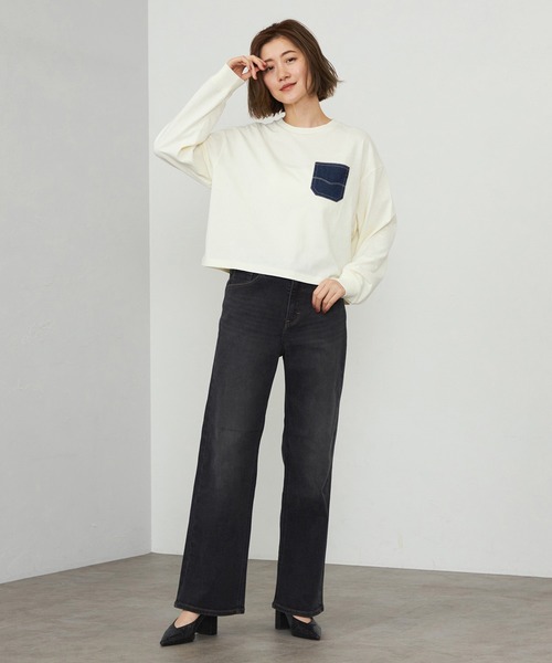 C17（シーセブンティーン）の「C17 ワイドデニムパンツ（デニムパンツ・レディース・インディゴブルー/ダークインディゴブルー/ライトインディゴブルー/ブラック系その他/ブルー系その他/ブルー/ブラック/ブラック系その他2/ブラック系その他3・30/31/28/29/27/26）」の16枚目の写真