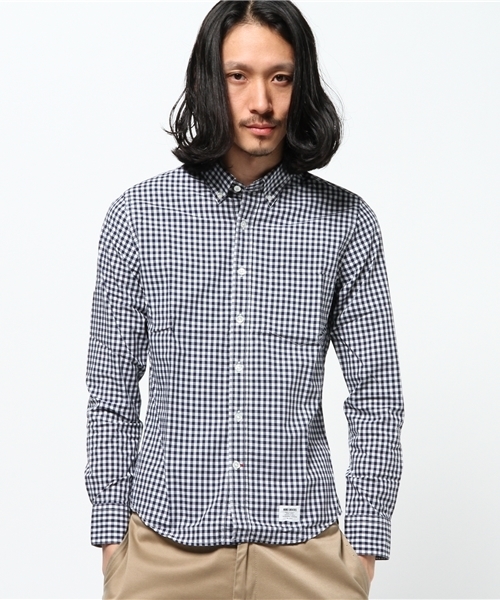 NANO universe（ナノユニバース）の「:ギンガム SH（シャツ/ブラウス・メンズ・グリーン/ラベンダー/ブルー/ネイビー・40/44/46/42）」の3枚目の写真