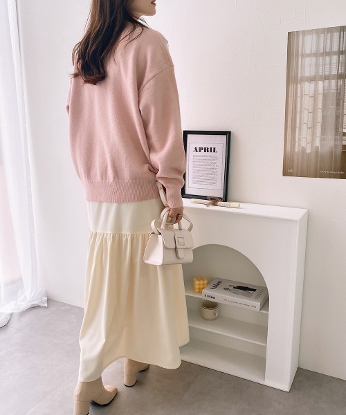 nissen（ニッセン）の「オーバーサイズシャギーニット（ニット/セーター・レディース・ピンク/アイボリー・L-XL/S-M）」の5枚目の写真