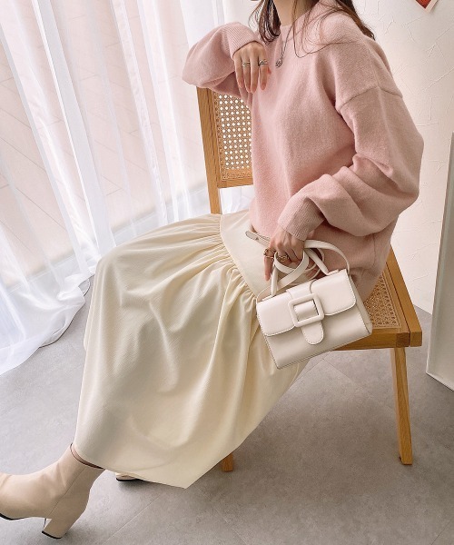 nissen（ニッセン）の「オーバーサイズシャギーニット（ニット/セーター・レディース・ピンク/アイボリー・L-XL/S-M）」の4枚目の写真