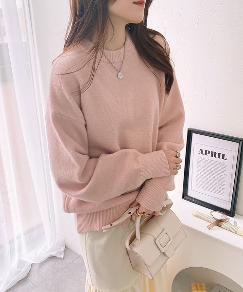 nissen（ニッセン）の「オーバーサイズシャギーニット（ニット/セーター・レディース・ピンク/アイボリー・L-XL/S-M）」の19枚目の写真