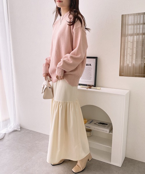 nissen（ニッセン）の「オーバーサイズシャギーニット（ニット/セーター・レディース・ピンク/アイボリー・L-XL/S-M）」の7枚目の写真