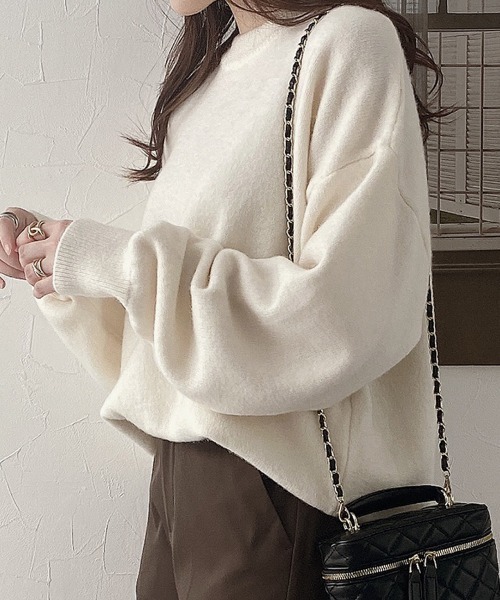 nissen（ニッセン）の「オーバーサイズシャギーニット（ニット/セーター・レディース・ピンク/アイボリー・L-XL/S-M）」の9枚目の写真