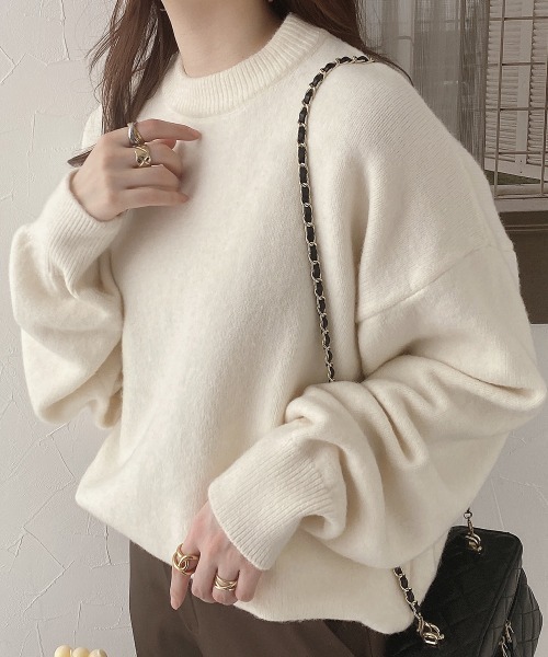 nissen（ニッセン）の「オーバーサイズシャギーニット（ニット/セーター・レディース・ピンク/アイボリー・L-XL/S-M）」の13枚目の写真