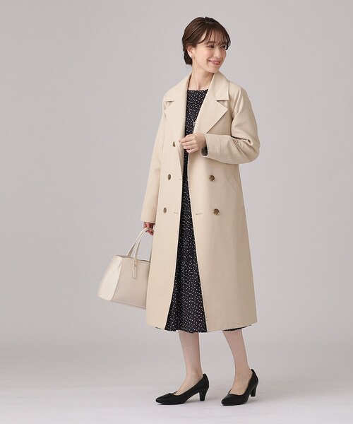 DRESKIP（ドレスキップ）の「◆【防花粉/撥水】ベーシック Aライン トレンチコート【CIRCRIC】（トレンチコート・レディース・ブラック/ライトグリーン/ライトベージュ・02/03/04）」の8枚目の写真
