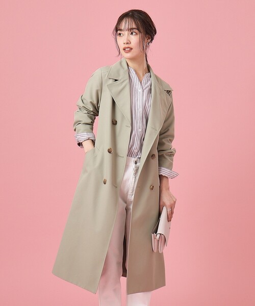 DRESKIP（ドレスキップ）の「◆【防花粉/撥水】ベーシック Aライン トレンチコート【CIRCRIC】（トレンチコート・レディース・ブラック/ライトグリーン/ライトベージュ・02/03/04）」の19枚目の写真