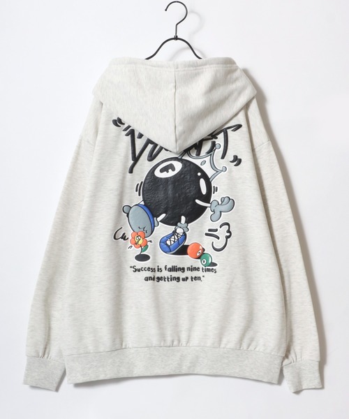 SITRY(シトリー)の「Foam Print Sweat Hoodie/発泡バックプリント オーバーサイズ 裏毛 スウェット フーディー フルジップパーカー(パーカー・メンズ・ブラック/アッシュグレー・M/L)」の6枚目の写真
