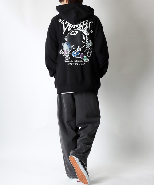 SITRY(シトリー)の「Foam Print Sweat Hoodie/発泡バックプリント オーバーサイズ 裏毛 スウェット フーディー フルジップパーカー(パーカー・メンズ・ブラック/アッシュグレー・M/L)」の15枚目の写真