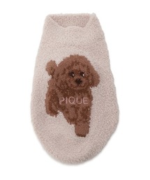 【2666】ジェラートピケ パウダーニットワンピース　CAT&DOG ピンク gelato pique 「gelato pique」 ニットワンピース ONE SIZE