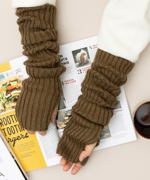 セール】リブニット アームウォーマー アームカバー（アームカバー