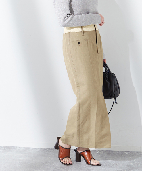 JANE SMITH / JOHN SMITH(ジェーンスミスジョンスミス)の「【JANE SMITH/ジェーンスミス】RAYON LINEN COMBINATION SK:スカート(スカート・レディース・ブラック/ベージュ・38/36)」の1枚目の写真