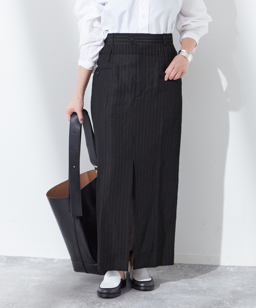 JANE SMITH / JOHN SMITH(ジェーンスミスジョンスミス)の「【JANE SMITH/ジェーンスミス】RAYON LINEN COMBINATION SK:スカート(スカート・レディース・ブラック/ベージュ・38/36)」の5枚目の写真