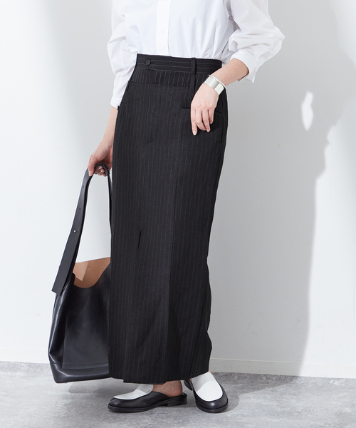 JANE SMITH / JOHN SMITH(ジェーンスミスジョンスミス)の「【JANE SMITH/ジェーンスミス】RAYON LINEN COMBINATION SK:スカート(スカート・レディース・ブラック/ベージュ・38/36)」の6枚目の写真