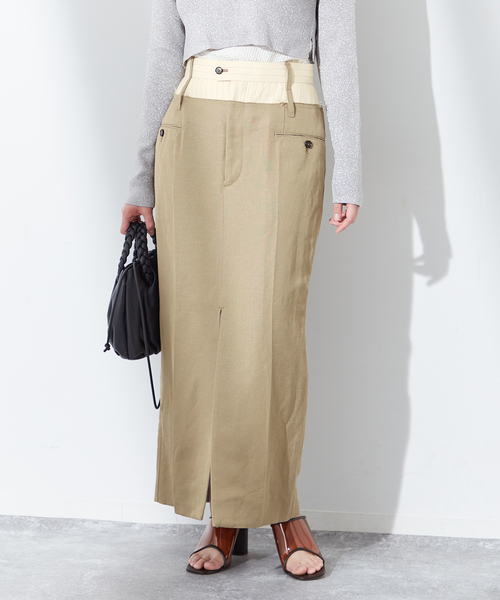 JANE SMITH / JOHN SMITH(ジェーンスミスジョンスミス)の「【JANE SMITH/ジェーンスミス】RAYON LINEN COMBINATION SK:スカート(スカート・レディース・ブラック/ベージュ・38/36)」の10枚目の写真