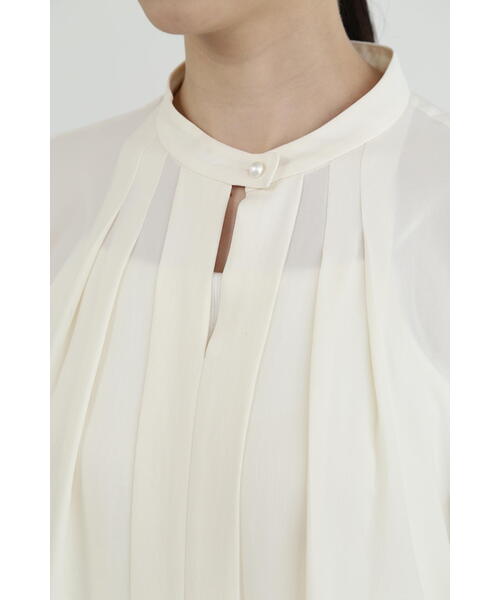 JILL STUART（ジルスチュアート）の「◆フロントタックジョーゼットブラウス（シャツ/ブラウス・レディース・ホワイト/ブラック・MEDIUM/SMALL）」の6枚目の写真