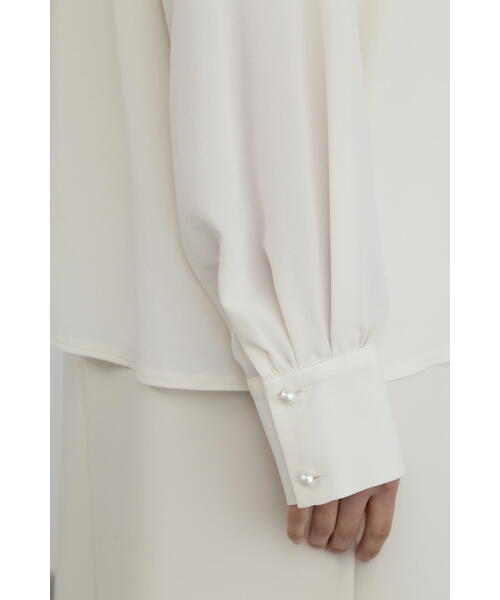 JILL STUART（ジルスチュアート）の「◆フロントタックジョーゼットブラウス（シャツ/ブラウス・レディース・ホワイト/ブラック・MEDIUM/SMALL）」の9枚目の写真