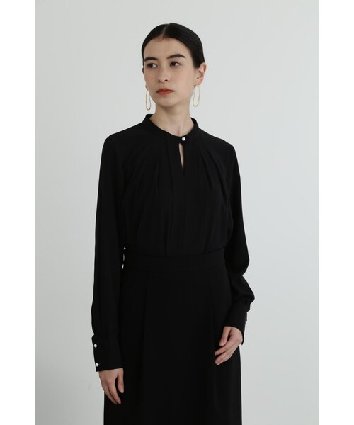 JILL STUART（ジルスチュアート）の「◆フロントタックジョーゼットブラウス（シャツ/ブラウス・レディース・ホワイト/ブラック・MEDIUM/SMALL）」の4枚目の写真