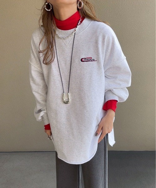 feepur by saya（フェピュールバイサヤ）の「AMB刺繍ロゴスウェット（スウェット・レディース・ピンク/オフホワイト/パープル/オートミール・MEDIUM）」の3枚目の写真