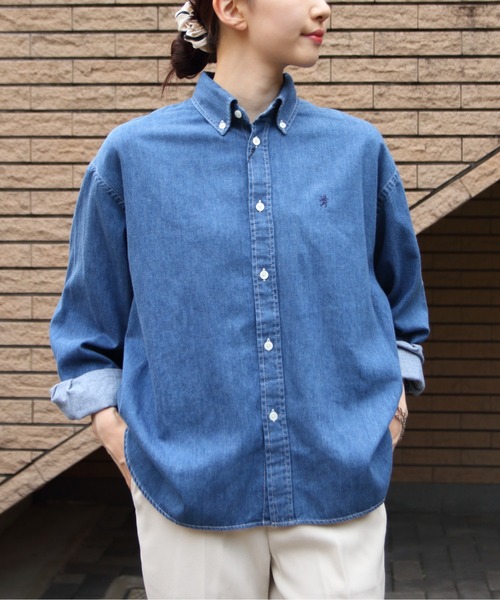 GYMPHLEX/ジムフレックス ショートデニム ボタンダウンシャツ