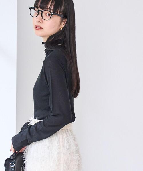 coen（コーエン）の「メローリブシアータートル（Tシャツ/カットソー・レディース・ブラック/コバルトブルー/オフホワイト・M/L）」の3枚目の写真